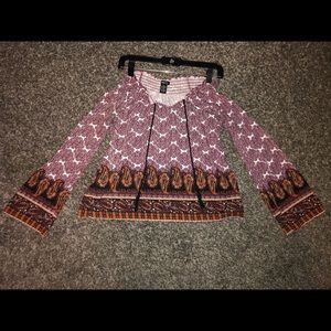 Women’s off the shoulder top.